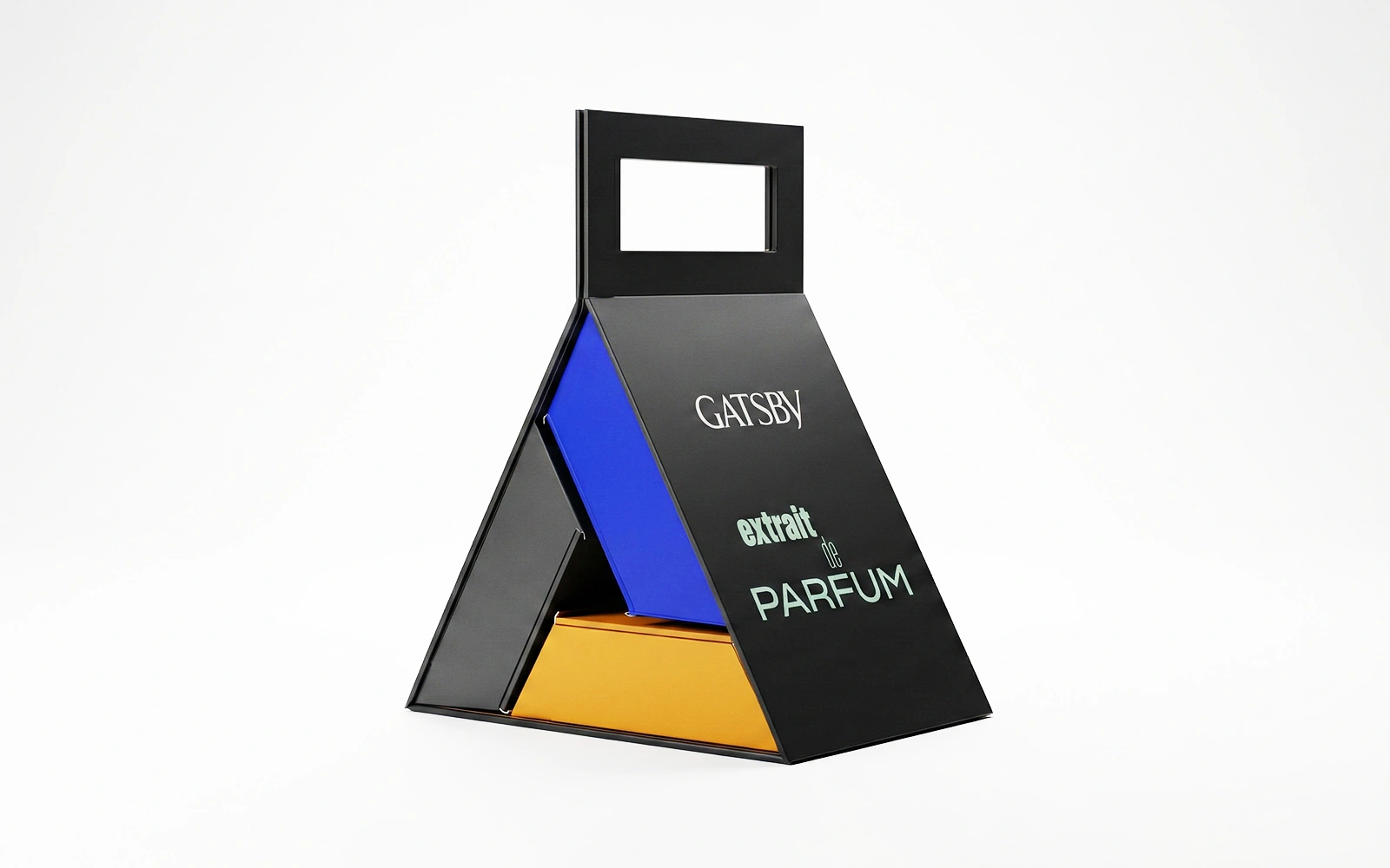 Signature Box Parfum Futuristik - Kemasan Segitiga Modern D'ArtBox