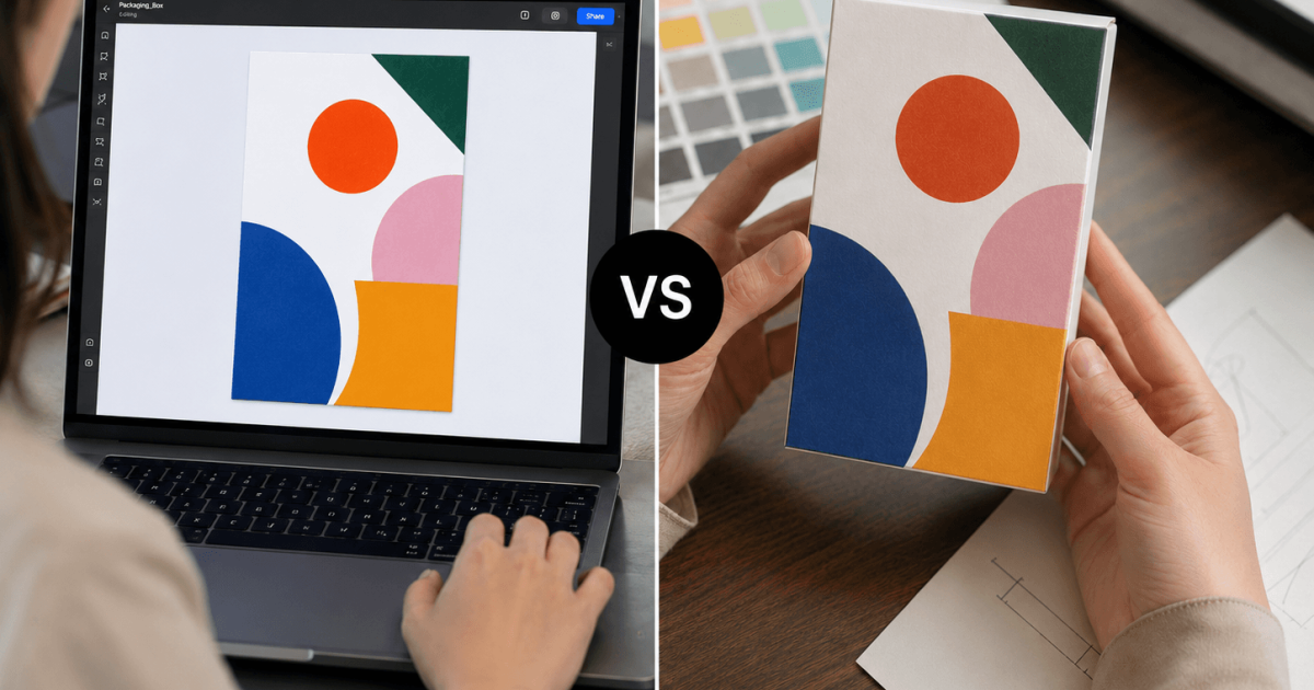Perbedaan warna packaging di layar dan hasil cetak packaging